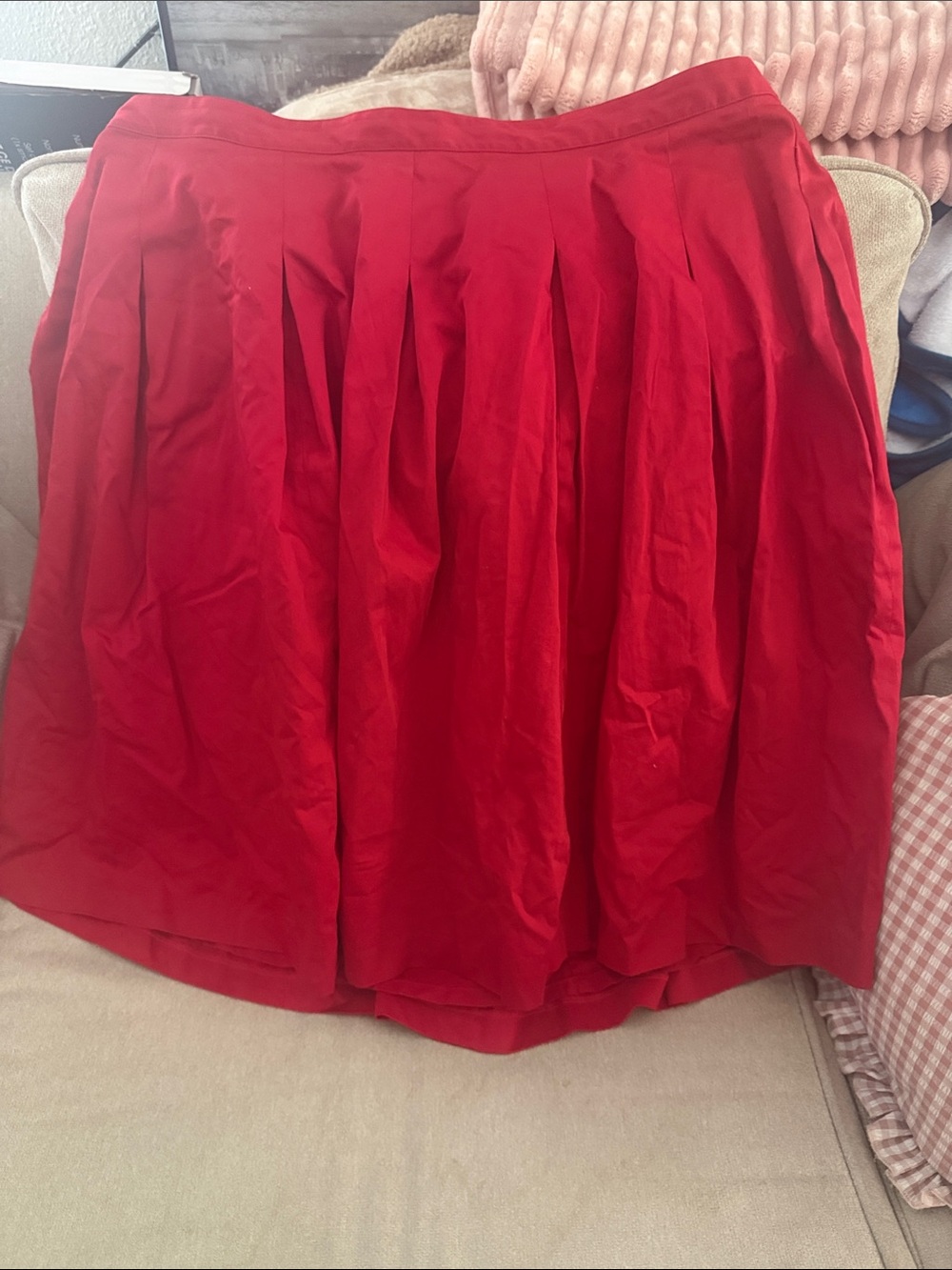 Talbots Vibrant Red Pleated Circle Skirt